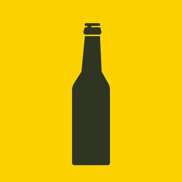 Bottiglia Birra Icona Falsificare Vetro Birra Limonata Bottiglia Pulita Silhouette — Vettoriale Stock