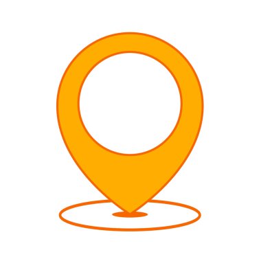 Harita işaretçi simgesi. Konumu simgesi. Harita işaretçi. Navigasyon haritası, gps, yön, yer, pusula, ilgili kişi arama kavramı. Beyaz arka plan üzerinde izole vektör çizim