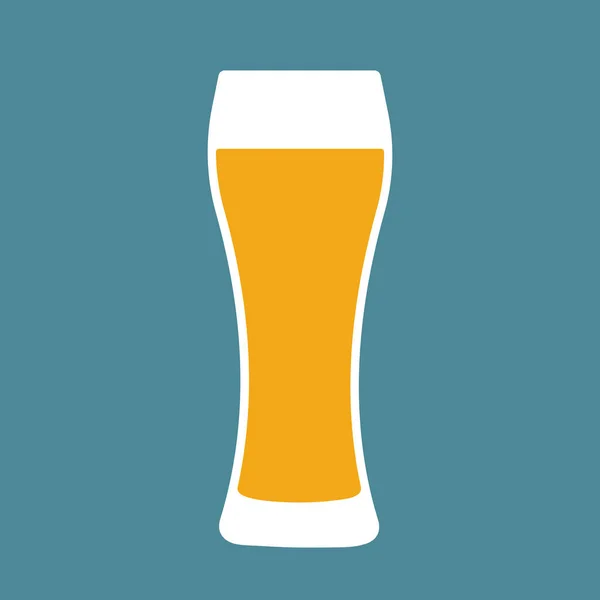 Glas Bier Platte Pictogram Het Logo Van Sjabloon Van Het — Stockvector