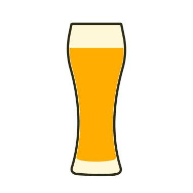 Bir bardak bira simgesi. Sembol şablonu Logo. Beyaz arka plan üzerinde izole vektör çizim.