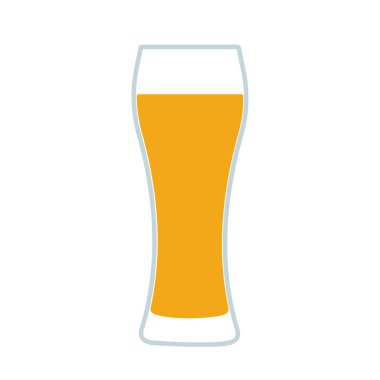 Bir bardak bira simgesi. Sembol şablonu Logo. Beyaz arka plan üzerinde izole vektör çizim.