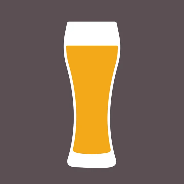 Glas bier platte pictogram. — Stockvector