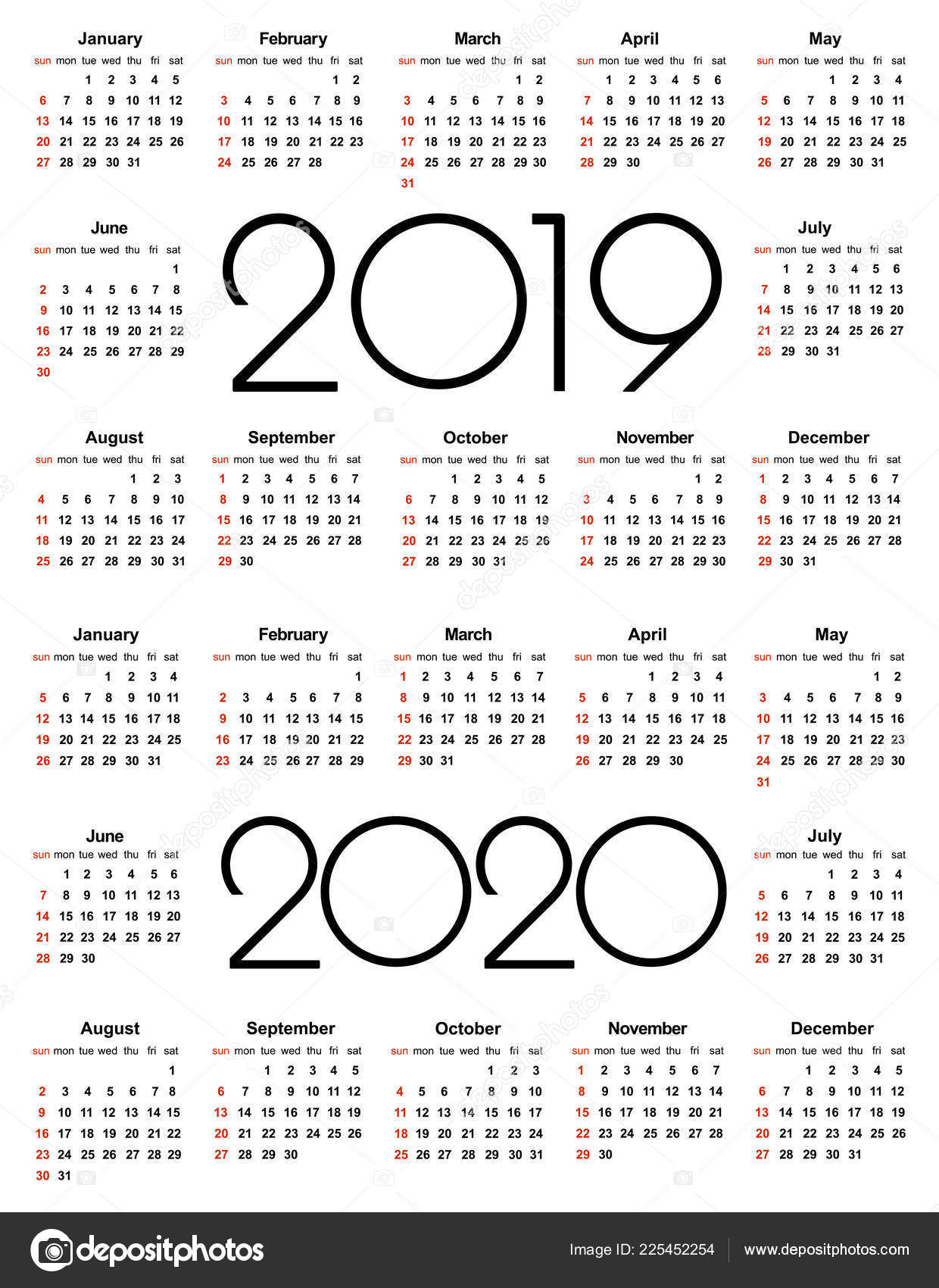Calendar 19 Year Simple Vector Template Stationery Design Template Stock Vector Image By C Olga Newname Yandex Ru