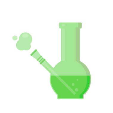 Cam nargile sigara için. Beyaz arka plan üzerinde izole vektör çizim.