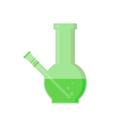 Cam nargile sigara için. Beyaz arka plan üzerinde izole vektör çizim.