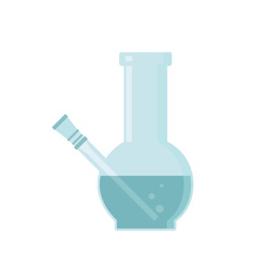 Cam nargile sigara için. Beyaz arka plan üzerinde izole vektör çizim.