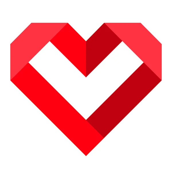 Икона Красного Сердца Икона Любви Изолированная Векторная Иллюстрация Белом Фоне — стоковый вектор