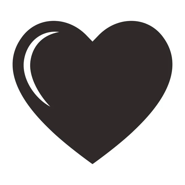 Icono Corazón Negro Icono Amor Ilustración Vectorial Aislada Sobre Fondo — Archivo Imágenes Vectoriales