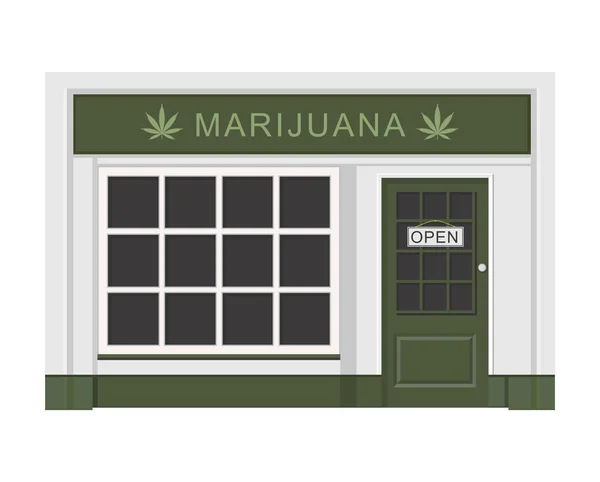 大麻店 大麻产品 大麻合法化 在白色背景的被隔绝的向量例证 — 图库矢量图片