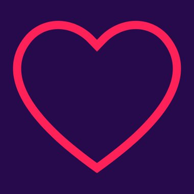 Doğrusal kalp simgesi, anahat aşk simgesi. Beyaz arka plan üzerinde izole vektör çizim.