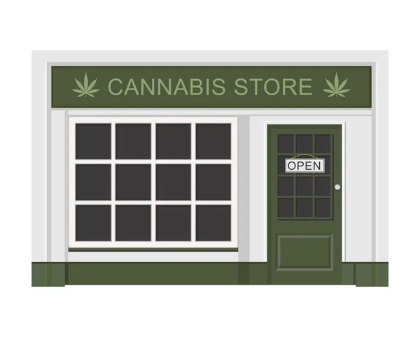 Esrar Mağaza Esrar Ürünleri Marihuana Yasallaştırma Beyaz Arka Plan Üzerinde — Stok Vektör