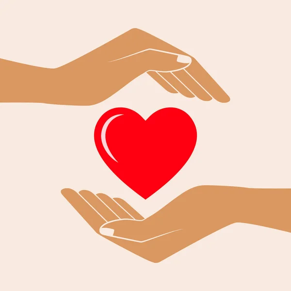 Χέρια Που Κρατούν Σχήμα Καρδιάς Εικονίδιο Του Φορέα Απομονωμένη Διανυσματικά — Διανυσματικό Αρχείο