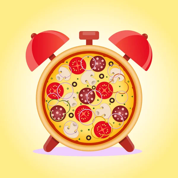 Tijd van de pizza. Snack tijd. — Stockvector