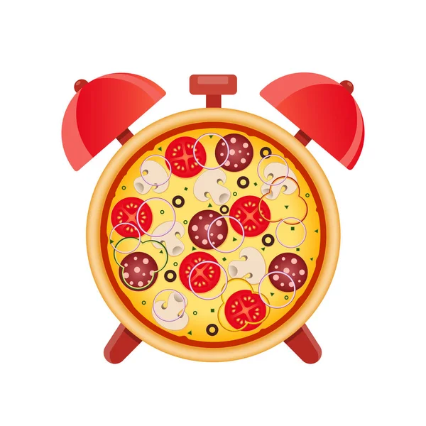 Pizza je čas. Svačina. — Stockový vektor