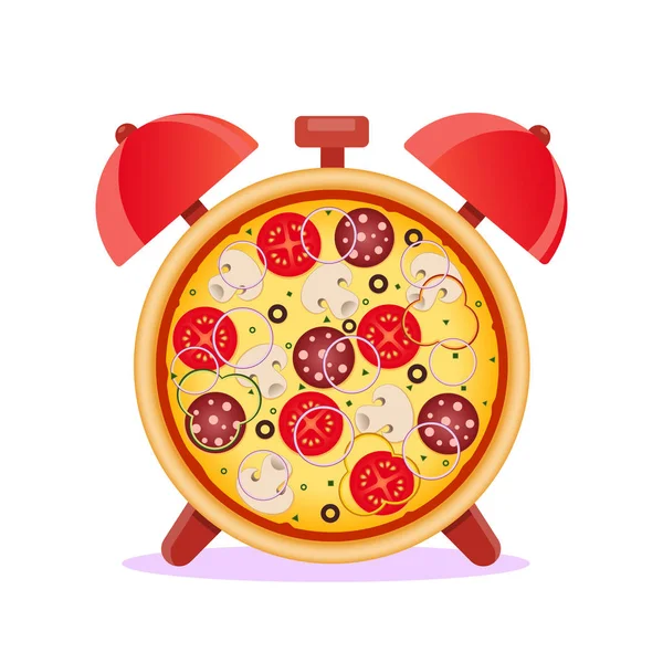 E 'ora della pizza. Ora dello spuntino . — Vettoriale Stock