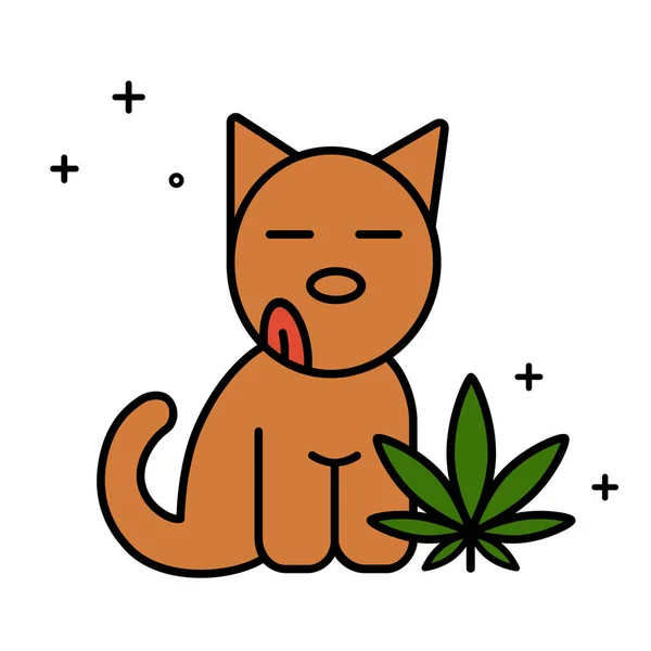 犬と大麻の葉. — ストックベクタ