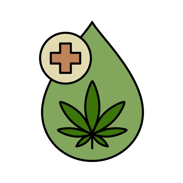 Extrato de cannabis óleo CBD . — Vetor de Stock