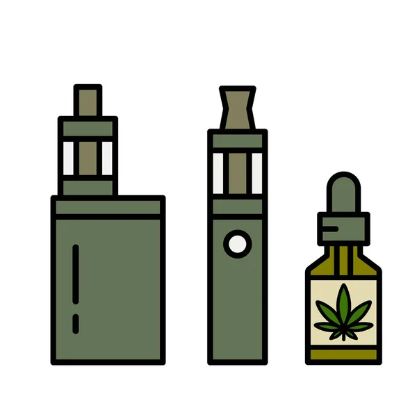 Líquido de maconha Cannabis para Vaping . —  Vetores de Stock