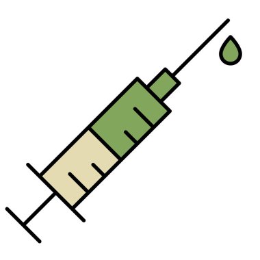 Şırınga Simgesi Vektör Çizim Logo Şablonu.