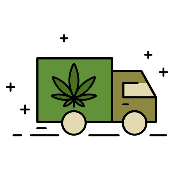 Delivery cannabis. Drug consumption, marijuana use. Marijuana Legalization. — Stock Vector