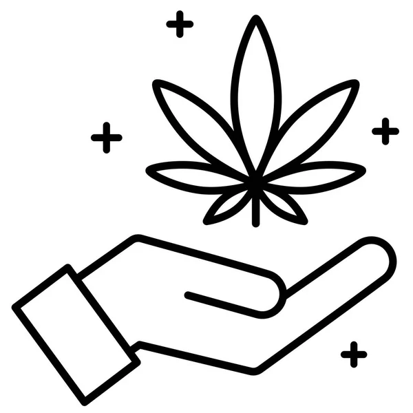 Hoja de marihuana de mano . — Vector de stock