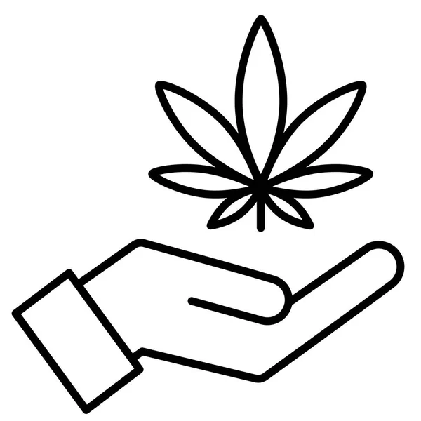 Marihuana in de hand. — Stockvector