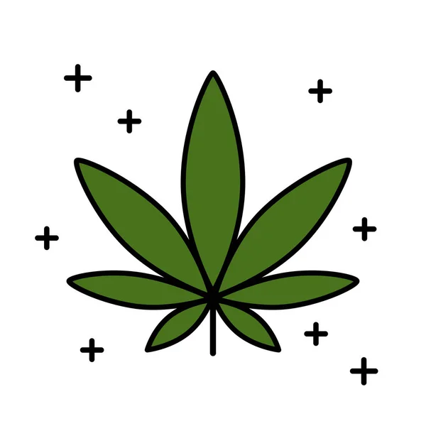 Hoja de marihuana. Cannabis medicinal . — Vector de stock