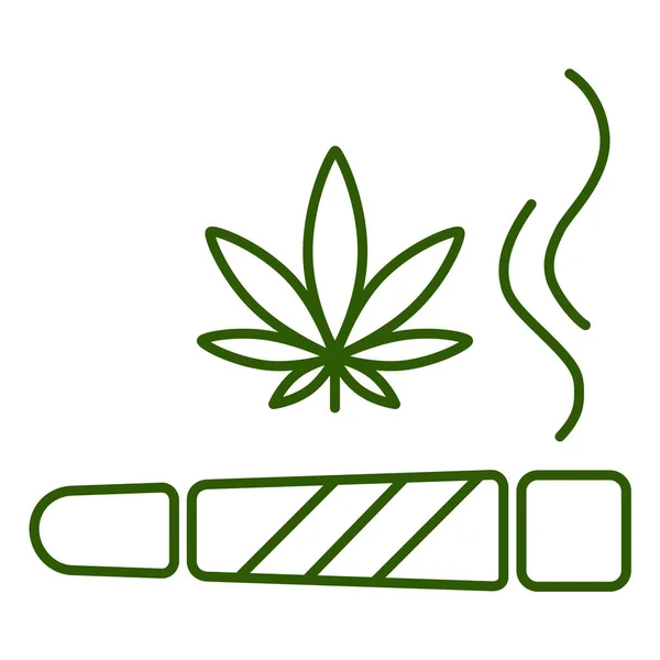 Marihuana conjunta, spliff, fumar cigarrillo de drogas vector ilustración . — Vector de stock