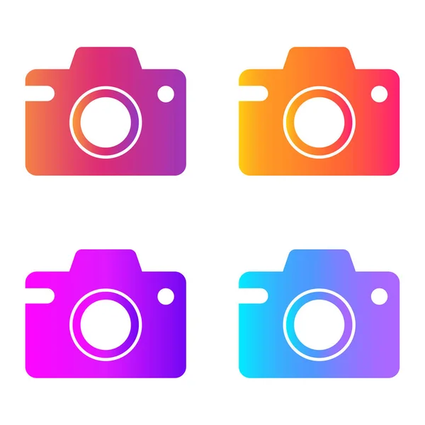 Camera icon in trendy flat style. Vector gradient fresh color set. — Stock Vector