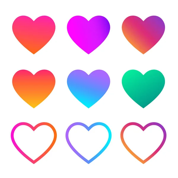 Collection of heart illustrations, Love symbol icon set. — Stock Vector