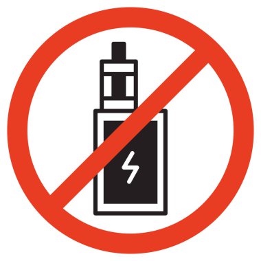 Vape ikonu yok. Buhar yasağı işareti yok.