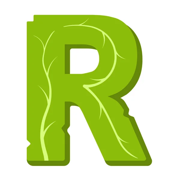 Letra Hojas Verdes Verano Vector Alfabeto Logotipo Simple Letra Color — Archivo Imágenes Vectoriales