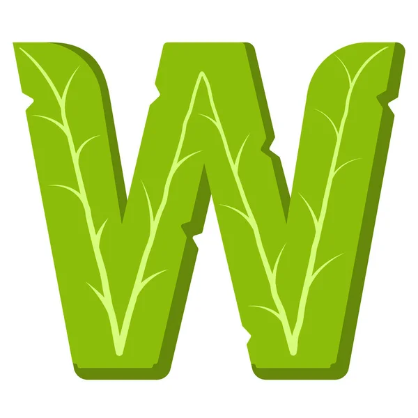 Буква Зеленые Листья Летний Векторный Алфавит Простой Логотип Буквы Зелёного — стоковый вектор