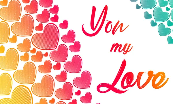 Walentynki Dzień Ilustracja Szczęśliwy Valentine Karty Pozdrowieniami Literowanie Logo Napis — Zdjęcie stockowe