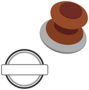 Lastik mühür ve mühür. Beyaz arka plan üzerinde vektör çizim