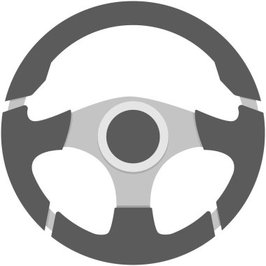 Direksiyon simidi simgesi. Beyaz arka plan üzerinde vektör çizim