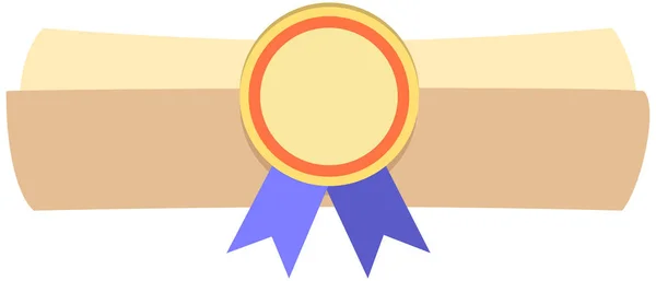Certificate Icon Golden Medal Vector Illustration White Background — Stock Vector