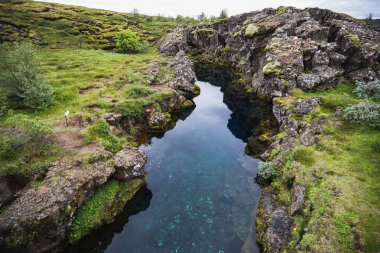 Pingvellir Milli Parkı İzlanda görünümünü muhteşem manzara