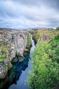 Pingvellir Milli Parkı İzlanda görünümünü muhteşem manzara