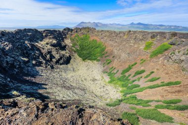 İzlanda yaz vurdu şaşırtıcı doğal volkan manzara