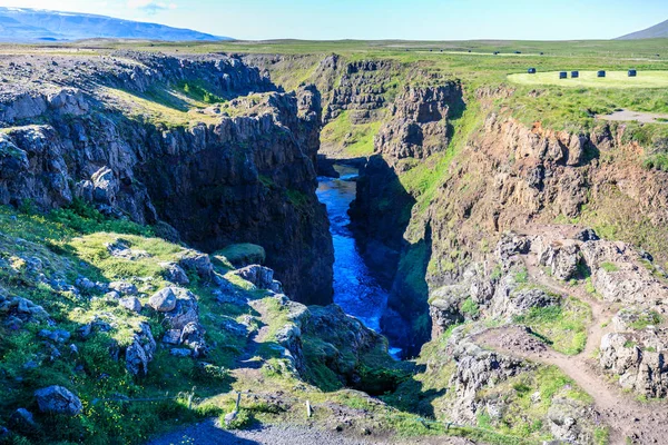 Renkli Görünümü Ile Saf Yeşil Kanyon Creek Zlanda — Stok fotoğraf