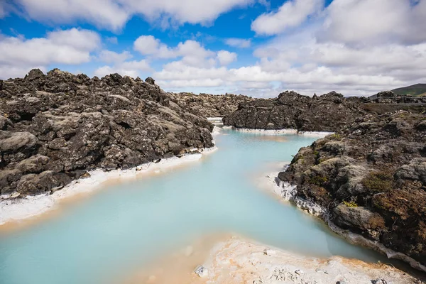Barevné Vodní Krajina Slavné Modré Laguně Island — Stock fotografie