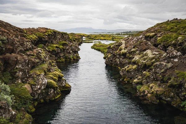 Pohled Nádhernou Krajinu Island Národní Park Pingvellir — Stock fotografie