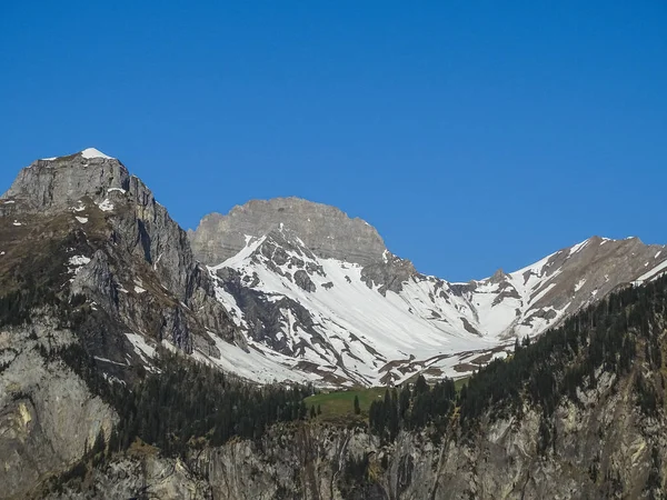 Panorama Van Alpen Een Wandelpad Buurt Van Kandersteg Zwitserland — Stockfoto