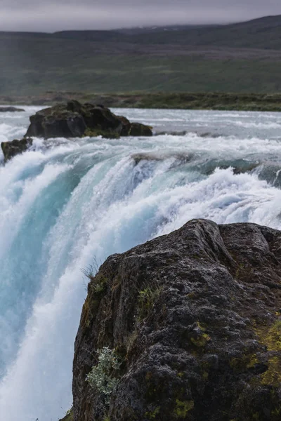 Célèbre Godafoss Est Une Des Belles Cascades Sur Banquise Est — Photo