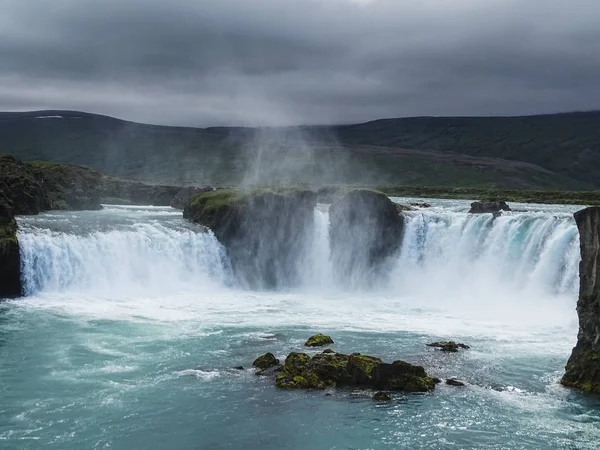 Slavné Godafoss Jedním Nejkrásnějších Vodopádů Islandu Nachází Severu — Stock fotografie