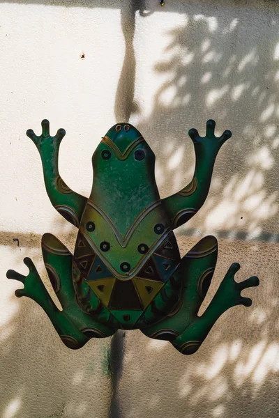 Green Frog Decoration Figure Door Garden Germany — Stock Photo, Image