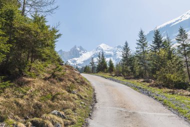 Alpler Panorama görünümünü Kandersteg switzerland yakınındaki bir yürüyüş yolu üzerinde