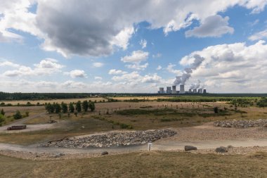 Kömür Santrali boxberg findlingspark nochten Almanya dan görünüm