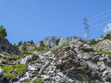 İsviçre, Europe Gemmi geçişte aracılığıyla yüksek dağ yolu üzerinde muhteşem manzara